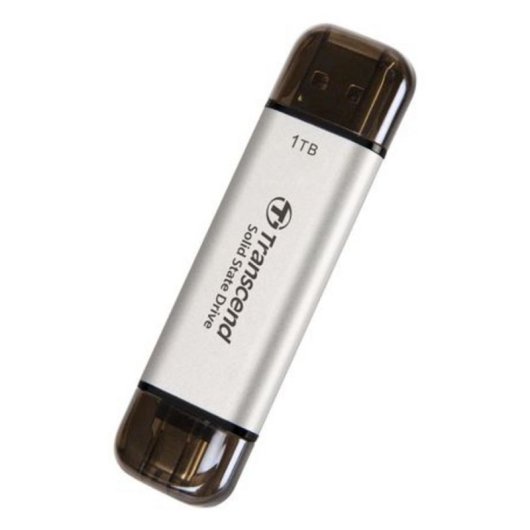 Disque Dur Transcend ESD310 1TB SSD USB Type-A/C 10 Gbit/s Argent