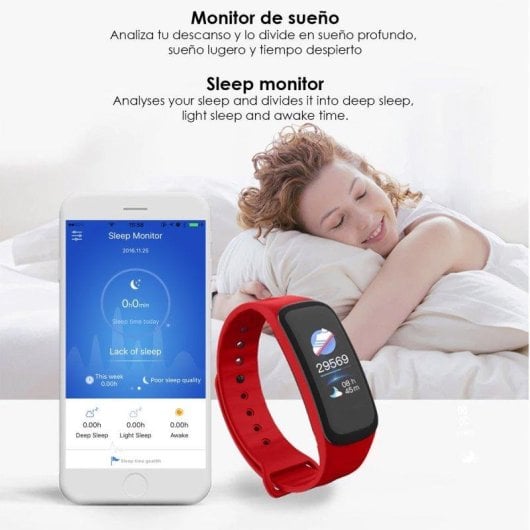 Pulsera de actividad Dam Electronics X1 Bluetooth LCD Negro Rojo 5 días Monitor cardiaco Presión