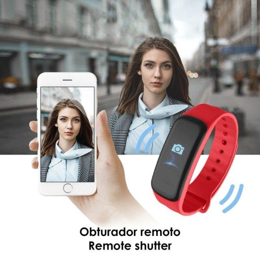 Pulsera de actividad Dam Electronics X1 Bluetooth LCD Negro Rojo 5 días Monitor cardiaco Presión