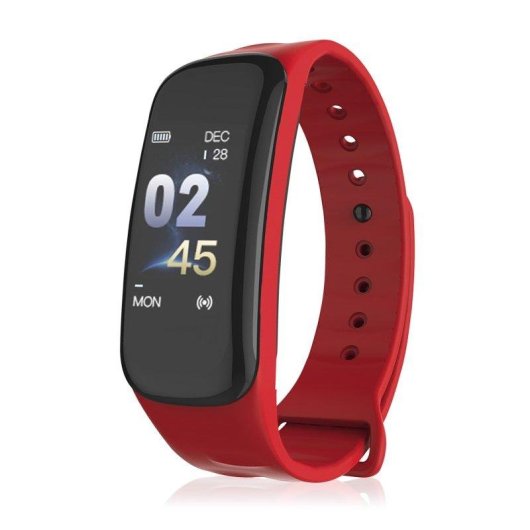 Pulsera de actividad Dam Electronics X1 Bluetooth LCD Negro Rojo 5 días Monitor cardiaco Presión