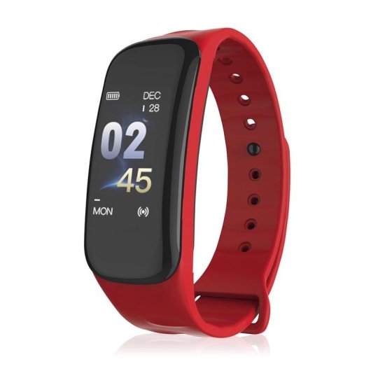 Pulsera de actividad Dam Electronics X1 Bluetooth LCD Negro Rojo 5 días Monitor cardiaco Presión