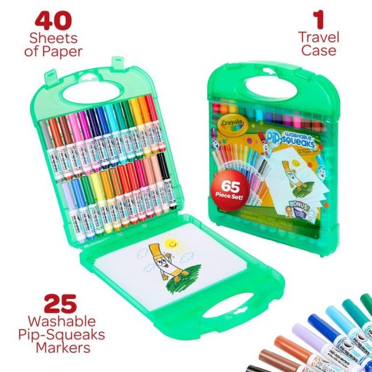 Kit de manualidades Crayola 04-5227 pour enfants, 65 pièces, mallette