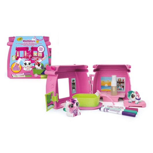 Set de jouets Crayola Washimals Pets Spa Salon de beauté et spa Rose