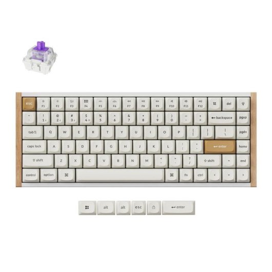 Teclado Keychron K2 HE magnético 75% inalámbrico y RGB blanco
