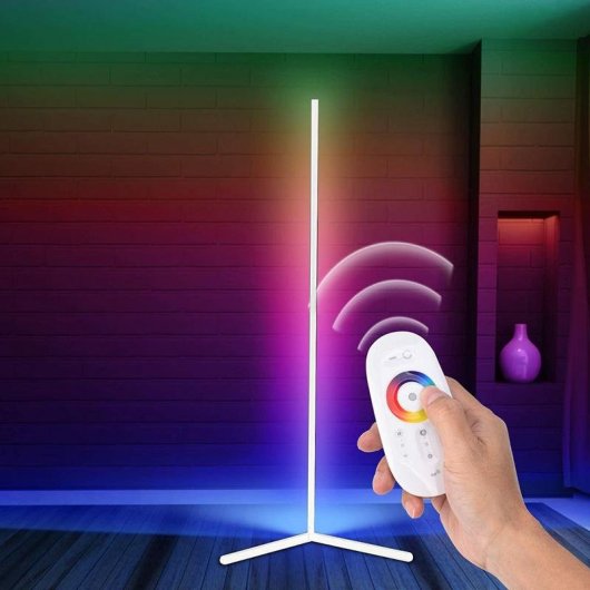 Lámpara de pie MOZOS LC-RGB-WH LED RGB Blanco 1400 mm Mando a distancia