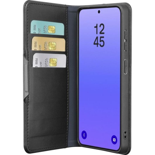 Funda pour mobile Cellularline Book Agenda 2 Folio Cuir Noir RFID pour Galaxy A37