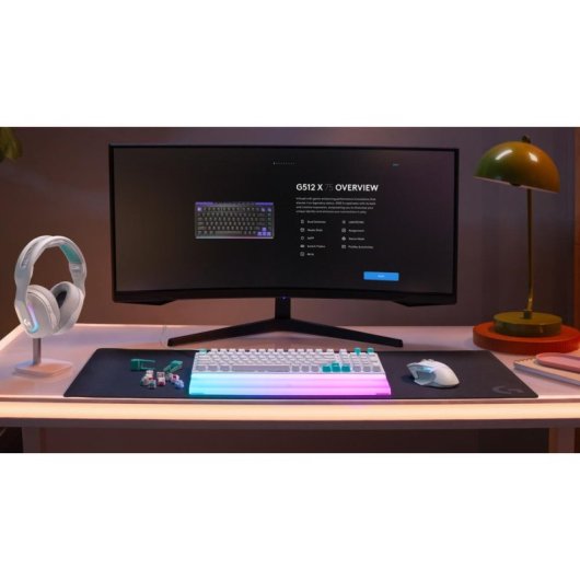 Teclado Logitech G512 X 98 blanco magnético con switches analógicos y RGB