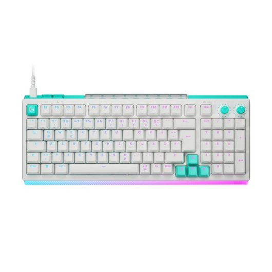 Teclado Logitech G512 X 98 blanco magnético con switches analógicos y RGB