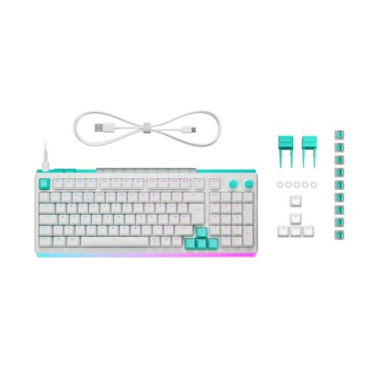 Teclado Logitech G512 X 98 blanco magnético con switches analógicos y RGB