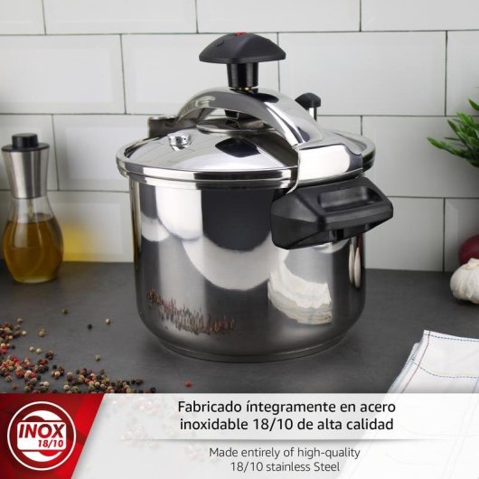 Olla a presión Magefesa Inoxtar 6 litros recta acero inoxidable plateado