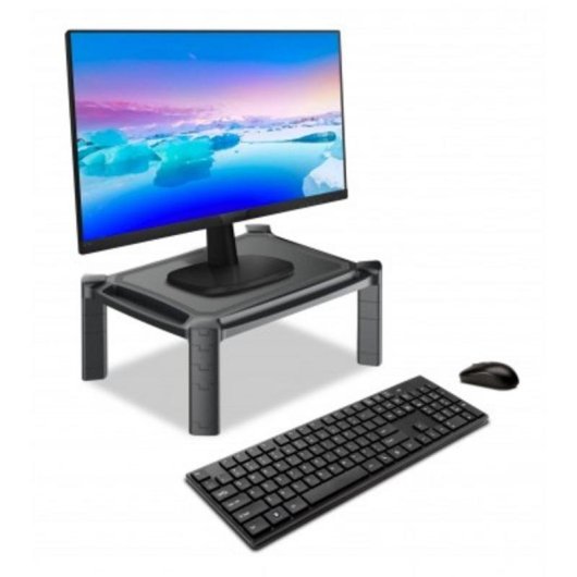 Suporte de secretária Techly para monitor 32" ajustável em altura preto