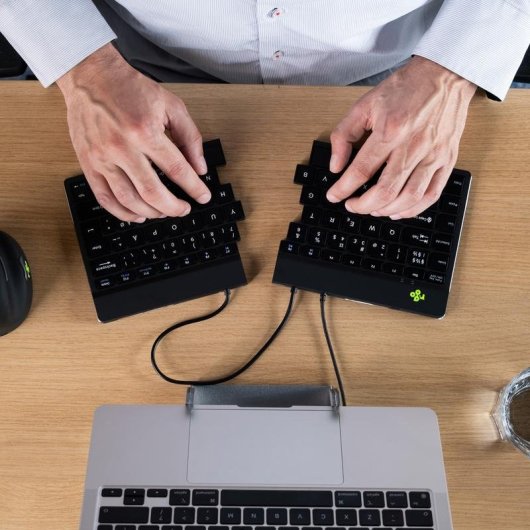 Clavier R-GO Tools Split Break magnétique ergonomique divisé AZERTY filaire noir