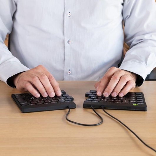 Clavier R-GO Tools Split Break magnétique ergonomique divisé AZERTY filaire noir