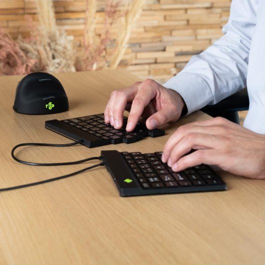Clavier R-GO Tools Split Break magnétique ergonomique divisé AZERTY filaire noir