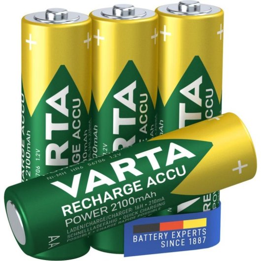 Varta AA Wiederaufladbare NiMH 1.2V 2100 mAh 4 Stück