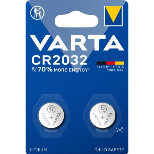Pile Varta CR2032 Litio 3V 2 pièces