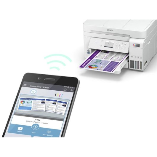 Multifunções Epson L6276 EcoTank Jato de Tinta Cor WiFi Ethernet Duplex Branco