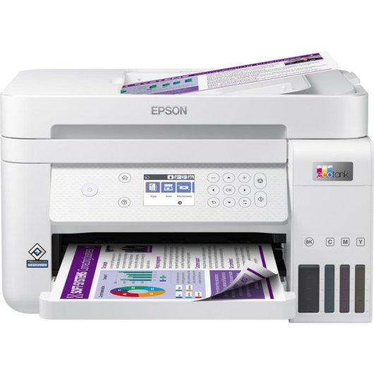 Multifunções Epson L6276 EcoTank Jato de Tinta Cor WiFi Ethernet Duplex Branco