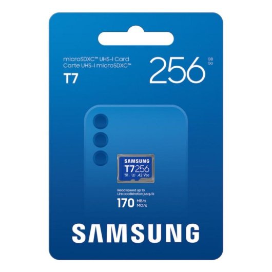 Tarjeta MicroSD Samsung T7 256 GB UHS-I 170 MB/s Class 3 V30 Azul