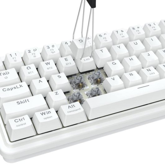 Teclado Redragon Draconic V2 mecánico compacto blanco con RGB y Hot-Swap