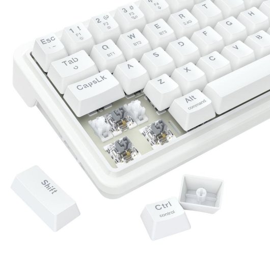 Teclado Redragon Draconic V2 mecánico compacto blanco con RGB y Hot-Swap