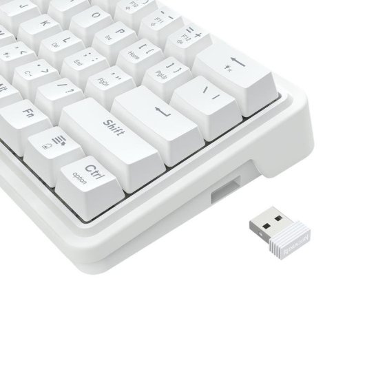 Teclado Redragon Draconic V2 mecánico compacto blanco con RGB y Hot-Swap