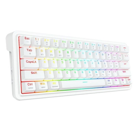 Teclado Redragon Draconic V2 mecánico compacto blanco con RGB y Hot-Swap