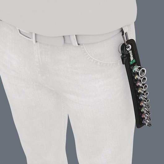 Kit de soquetes Wera Belt A 1 1/4" métrico 9 peças