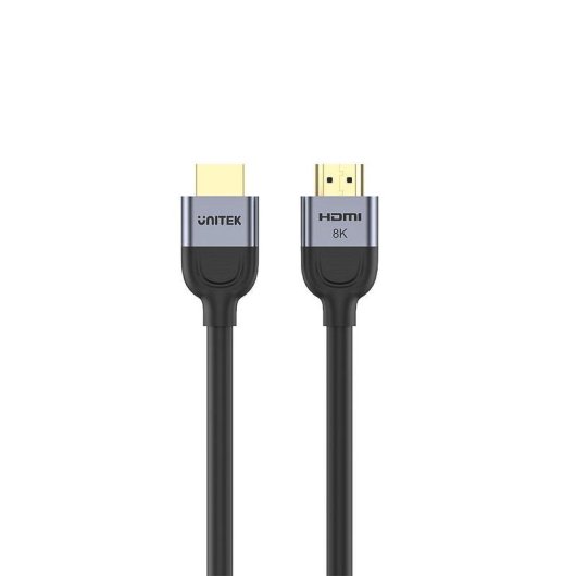 Cabo HDMI Unitek C11086GY01-2M 2 m 48 Gbit/s Preto Cinzento