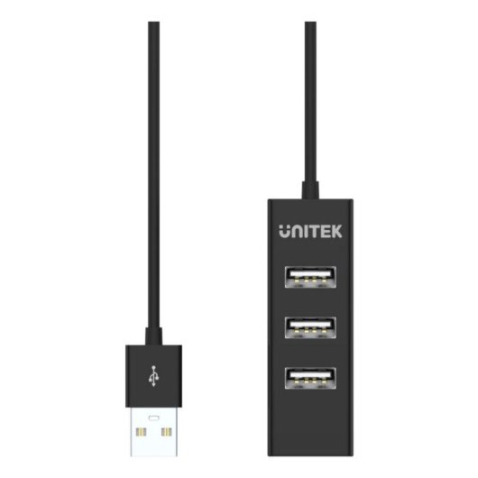 Hub Unitek 4 puertos USB 2.0 480 Mbit/s modelo Y-2140 Negro 0,8 m