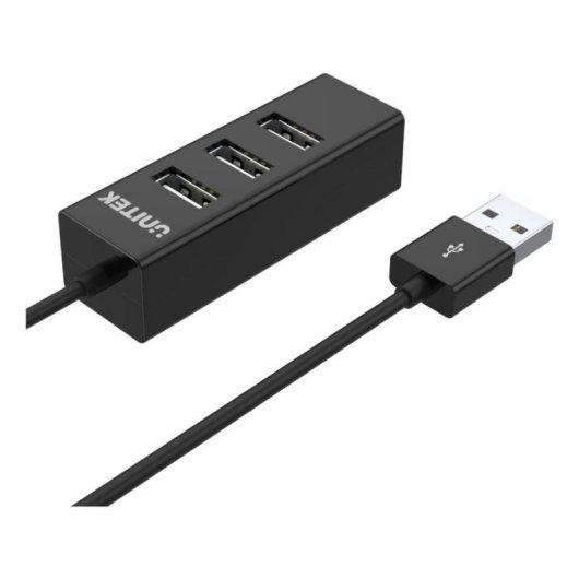 Hub Unitek 4 puertos USB 2.0 480 Mbit/s modelo Y-2140 Negro 0,8 m
