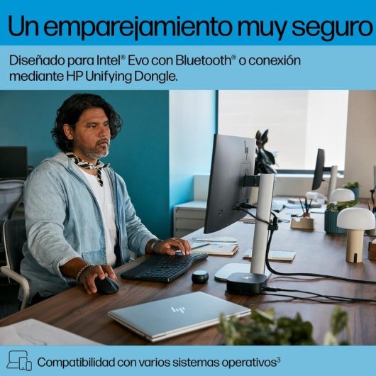 Teclado HP 685 Comfort inalámbrico completo con ratón y tecla Copilot