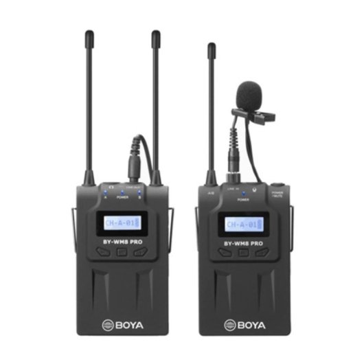 Microfone Boya BY-WM8 Pro-K1 com fio omnidirecional com receptor e LCD