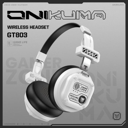 Auriculares Onikuma GT803 Gaming Inalámbricos y Alámbricos Bluetooth 5.4 Blanco