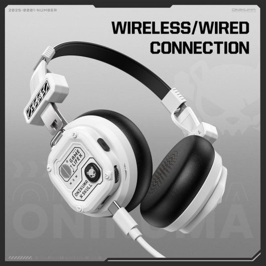 Auriculares Onikuma GT803 Gaming Inalámbricos y Alámbricos Bluetooth 5.4 Blanco