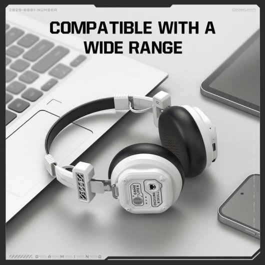 Auriculares Onikuma GT803 Gaming Inalámbricos y Alámbricos Bluetooth 5.4 Blanco