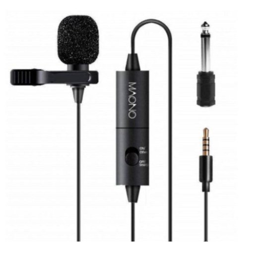 Micrófono Maono AU-100 clip-on omnidireccional con cable 3.5 mm y batería