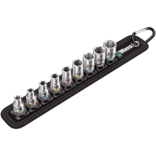 Kit di boccole metriche Wera 1/4" 9 pezzi da 5 a 13 mm