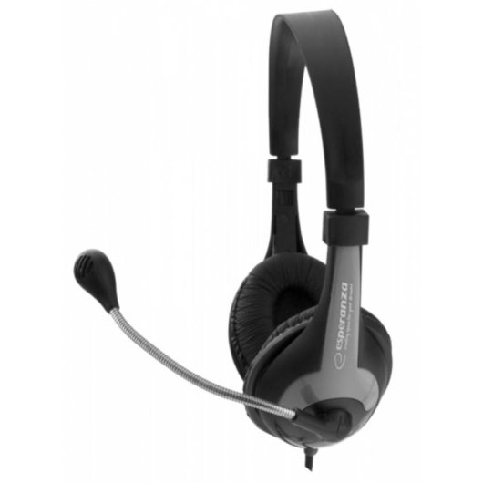 Auriculares Esperanza EH158K avec câble 3,5 mm pour appels et musique noir gris