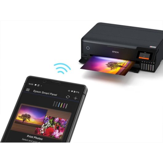 Multifunções Epson L8180 EcoTank Jato de Tinta Cor WiFi Duplex A3+ Preto