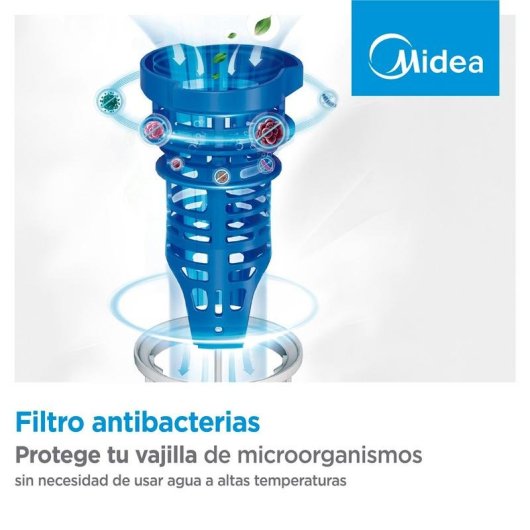 Lavavajillas Midea MDWPB1303LS-W 13 Servicios D filtro antibacterias app SmartHome