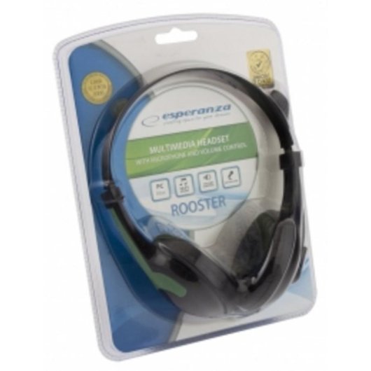 Auriculares Esperanza EH158G con cable alámbricos para música, cable 2 m, negro y verde