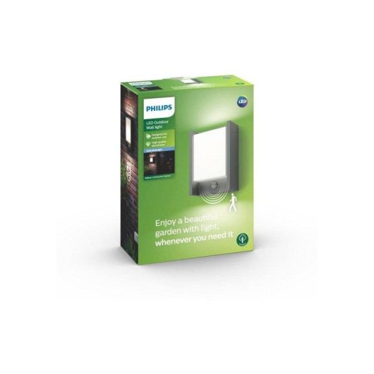 Lâmpada de parede LED Philips Mygarden Arbour 6W com sensor IR IP44 antracite