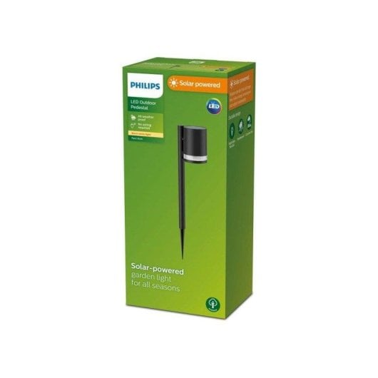 Borne Solar Philips Fyce 1,5 W IP44 Negro Luz Cálida 2700 K Sensor Día/Noche