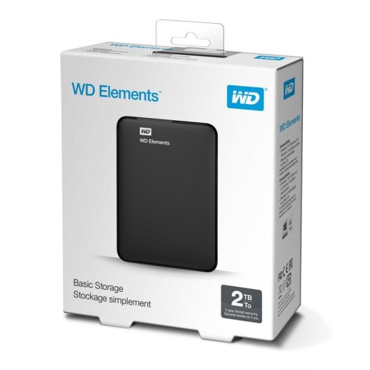 Disco Rigido WD Elements Portable 2TB HDD 5400 RPM USB 3.2 Gen 2 Nero