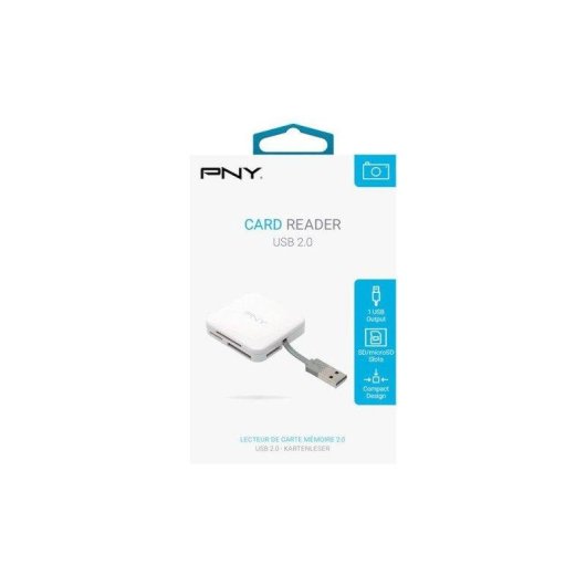 Lector de Tarjetas PNY AXP724 USB 2.0 Multi-formato Blanco