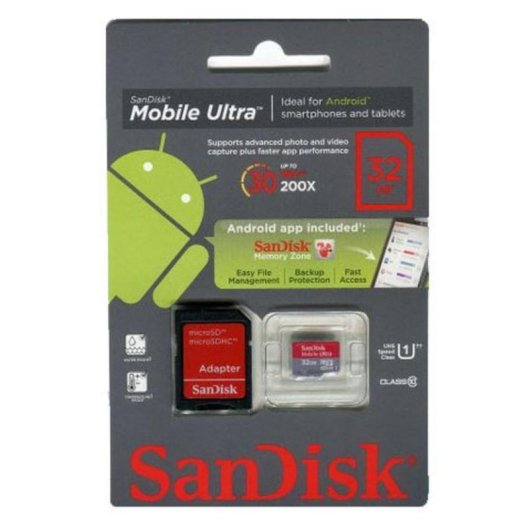Memoria flash SanDisk Ultra microSDHC 32GB Clase 10 30 MB/s Android