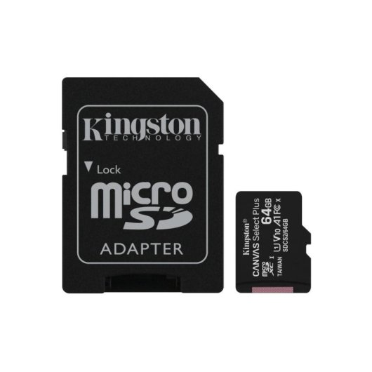 Carte microSD Kingston Canvas Select Plus 64 GB 100R A1 C10 UHS-I