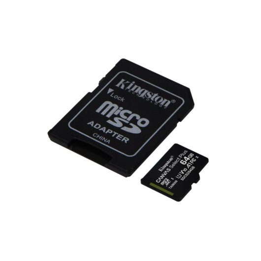 Carte microSD Kingston Canvas Select Plus 64 GB 100R A1 C10 UHS-I