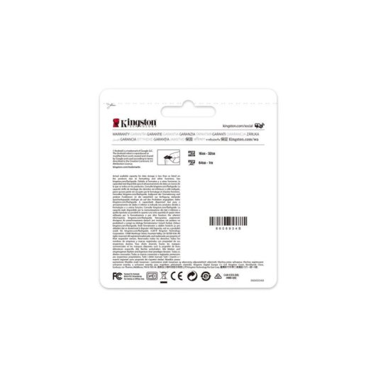 Carte microSD Kingston Canvas Select Plus 64 GB 100R A1 C10 UHS-I